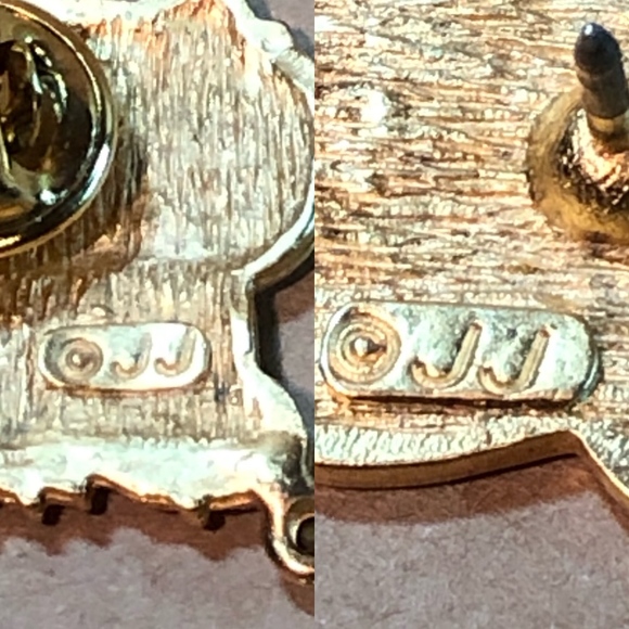 SIGNED J.J Jonette Jewelry Cool Cats Brooch Set - Picture 7 of 8